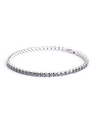 edelstalen armband met vierkante zwarte zirkonia steentjes in een kleine maat. refnr. lux01xss - 11116259