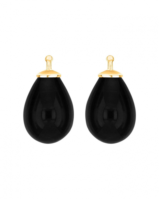 Heide Heinzendorff creoolhangers .Muranoglazen druppelhangers in zwart met een zilver vergulde inzet. Refnummer is 22300015995 - 11116336