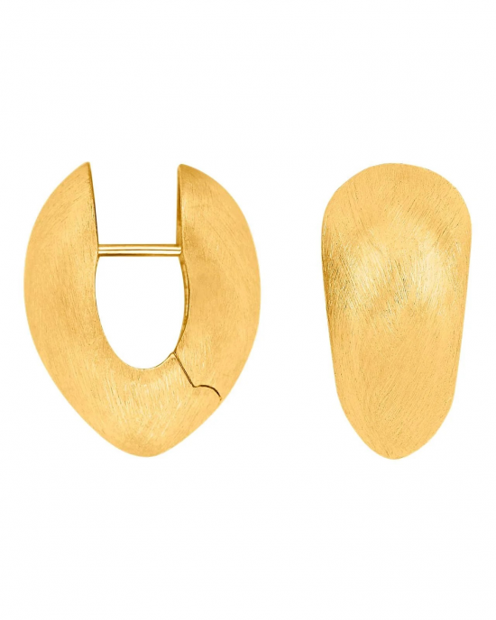 Zilveren geelvergulde Heide Heinzendorff oorringen model Hanna, gesatineerd Model 22210035942 - 11116346