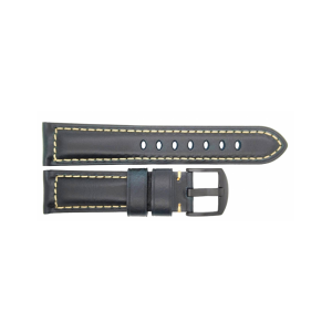 High quality Top Grain Leather Watch Band. Genuine Italian calf leatherskin watch strap. Soft lining and heavy padding but still extremely flexible. Fitted with a stainless steel, PVD black buckle.We offer this watch strap with a black buckle but also hav