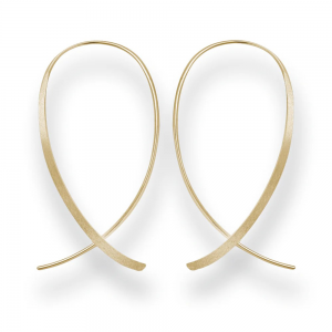 Bastian Zilveren geel verguld en gematteerd,  lange en sierlijke fantasie oorhaken - 11116467