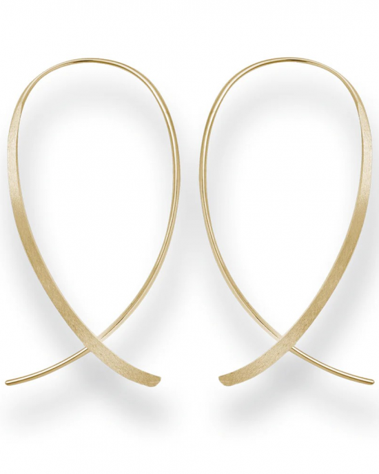 Bastian Zilveren geel verguld en gematteerd,  lange en sierlijke fantasie oorhaken - 11116467