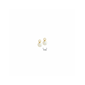 14 krt Geelgouden oorringhangers uitgevoerd met een zoetwaterparel van 4mm. - 11115161