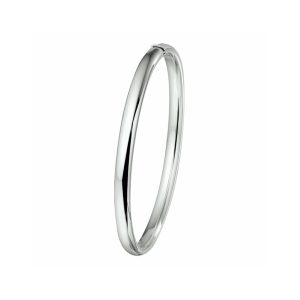 14 krt witgouden bangle met scharnier, ovale buis 5mm breedte x 60 mm - 11116231