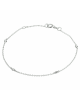 14k Witgouden anker armband uitgevoerd met 4 briljant geslepen schitterende diamanten. De armband heeft een karabijn sluiting en draaglengtes van 16.5 en 18cm. De schakelbreedte is 1.0mm. - 11114457