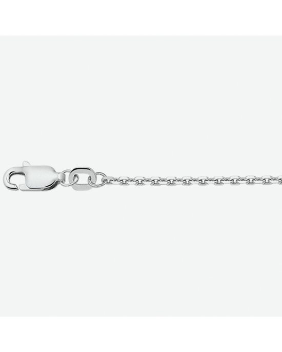 Gerhodineerd zilveren lengtecollier, anker schakel. De schakelbreedte is 1.6mm, voorzien van een karabijnhaak - 11115642