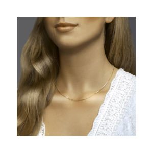 Geelgoud op 925 zilveren venetiaans lengte collier 45 cm met een schakelbreedte van 1.1mm. Het collier heeft een stevige karabijn sluiting. Geen garantie op plating. - 11111852