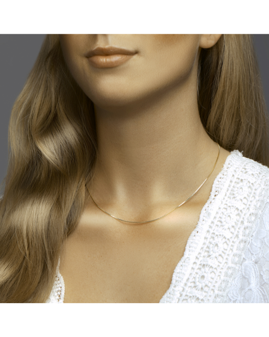 Geelgoud op 925 zilveren venetiaans lengte collier 45 cm met een schakelbreedte van 1.1mm. Het collier heeft een stevige karabijn sluiting. Geen garantie op plating. - 11111852