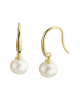 14k Geelgouden oorhangers uitgevoerd met een zoetwaterparel. De oorhangers hebben een totale hoogte van 1.8cm. De parel heeft een diameter van 6.5mm - 11115603