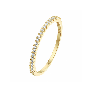 14 krt Geelgouden aanschuifring uitgevoerd met een schitterende zirkonia rij. De ring heeft een breedte van 1.5mm - 11115714