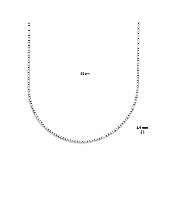 Gerhodineerd 925 zilveren collier met een schakelbreedte van 1.4mm en een stevige karabijn sluiting. - 11111765