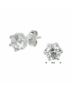 Gerhodineerd zilveren oorknoppen uitgevoerd met  een briljant geslepen zirkonia in een chaton zetting en stevige poussette sluiting. De zirkonia steen heeft een afmeting van 6 mm. - 11114797