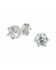 Gerhodineerd zilveren oorknoppen uitgevoerd met  een briljant geslepen zirkonia in een chaton zetting en stevige poussette sluiting. De zirkonia steen heeft een afmeting van 6 mm. - 11114797
