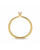14k Geelgouden fantasie solitair ring ( uiteindes ring zijn uitgewerkt in een 4-poots draad-chaton ) uitgevoerd met een schitterende diamant ( 0,10 crt H-si ) welke briljant is geslepen  De ring heeft een breedte van 3mm - 11113356