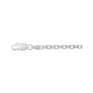 Massief zilveren ankerschakelcollier, De schakelbreedte is 2.8mm. de lengte 50 cm, voorzien van een karabijnhaak - 11112496