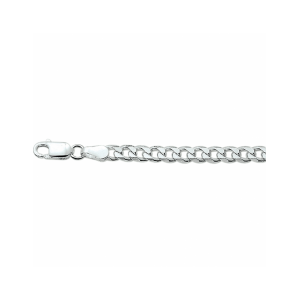 Zilveren collier geslepen gourmette schakel. De schakelbreedte is 4.0mm.De lengte is 45 cm voorzien van een karabijnhaak - 11115831