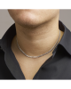 Zilveren collier geslepen gourmette schakel. De schakelbreedte is 4.0mm.De lengte is 45 cm voorzien van een karabijnhaak - 11115831