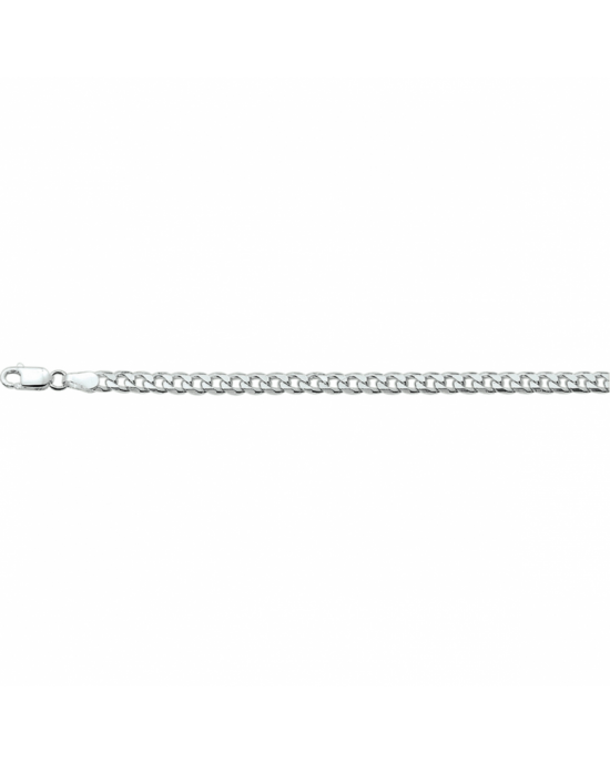 Zilveren collier geslepen gourmette schakel. De schakelbreedte is 4.0mm.De lengte is 45 cm voorzien van een karabijnhaak - 11115831
