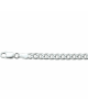 Zilveren collier geslepen gourmette schakel. De schakelbreedte is 4.0mm.De lengte is 45 cm voorzien van een karabijnhaak - 11115831
