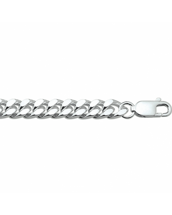 Zilveren collier met geslepen gourmette schakel. De schakelbreedte is 7.5mm. Lengte is 60 cm - 11112492