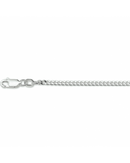 zilveren lengtecollier, gourmette schakel, 4 zijdes geslepen, 90 cm x 2,4 mm breedte - 11116131