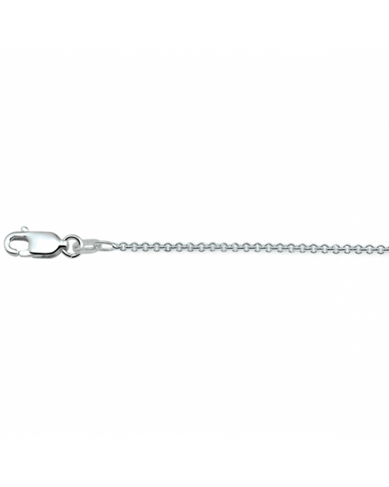 Gerhodineerd zilveren ankerschakel lengte collier met een draaglengte van 41cm en een extensie van 4cm. Uitgevoerd met een karabijn sluiting. De schakelbreedte is 1.2mm. - 11114347