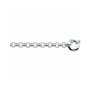 gerhodineerd zilveren collier, jasseronschakel ca 7 mm met groot springslot, lengte 45 cm - 11114914