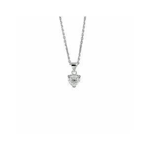 Gerhodineerd zilveren collier met een hangerte weten een hart van zirkonia. De lengte van het collier bedraagt 41cm met 4cm extensie. De schakelbreedte bedraagt 1.3mm. - 11115098