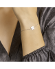 Gerhodineerd zilveren armband met een klavertje 4 in het midden, lengte 17 + 3 cm - 11115477