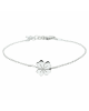 Gerhodineerd zilveren armband met een klavertje 4 in het midden, lengte 17 + 3 cm - 11115477