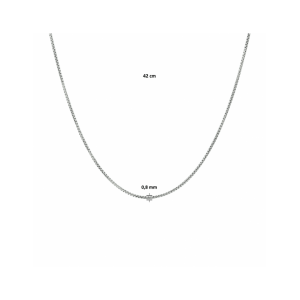 Gerhodineerd zilveren collier met een venetiaanse schakel van 0.8mm. Het collier heeft een draaglengte van 38cm. Info: Gerhodineerd zilver is door de rhodiumlaag beter bestand tegen verkleuren en krassen. - 11114654