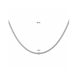 zilveren lengte collier venetiaans bol, 60 cm x 2,0 mm - 11115124