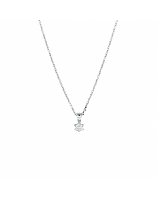 Gerhodineerd zilveren anker collier uitgevoerd met een schitterende zirkonia en een karabijn sluiting. Het collier heeft een draaglengte van 41cm en een extensie van 4cm. De schakelbreedte is 1.1mm. - 11113249