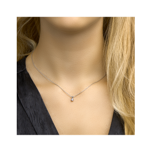 Gerhodineerd zilveren anker collier uitgevoerd met een schitterende zirkonia en een karabijn sluiting. Het collier heeft een draaglengte van 41cm en een extensie van 4cm. De schakelbreedte is 1.1mm. - 11113249