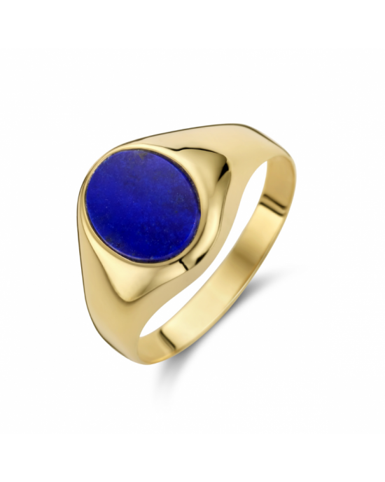 14k Geelgouden ring uitgevoerd met een schitterende lapis steen. De lapis heeft een steengewicht van 1.00ct. Maat 16 - 11111453