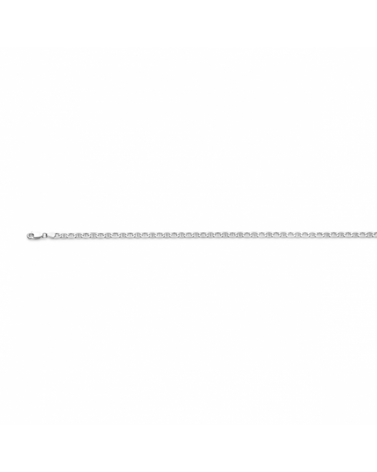 925 Zilveren lengtecollier van koffieboon schakel op 50 cm in een  3.8 mm breedte en een karabijn sluiting. - 11115834