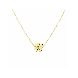 925 zilveren collier geel verguld,uitgevoerd met een klaver. Het collier heeft een draaglengte van 40cm en een extensie van 5cm. De schakelbreedte is 1.3mm. Geen garantie op plating. - 11115480