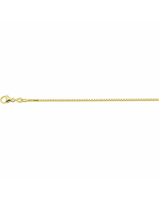 Geelgoud op 925 zilveren collier met een schakelbreedte van 1.3mm. Het collier heeft een draaglengte van 41cm en een extensie van 4cm. Uitgevoerd met een karabijn sluiting. Geen garantie op plating. - 11115121