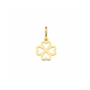 14krt Geelgouden hanger, opengewerkte klaver 4, de doorsnede is ca 10 mm - 11115482