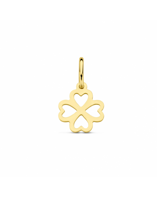 14krt Geelgouden hanger, opengewerkte klaver 4, de doorsnede is ca 10 mm - 11115482