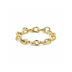 14k Geelgouden fantasieschakelarmband, peervormige ronde schakels, met een draaglengte van 20cm en een schakelbreedte van 12.8mm. - 11114931