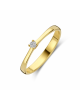 14krt Geelgouden solitairring met een 4-poots chaton welke is verfraaid met een 0.05 crt briljant geslepen diamant H/Si - 11116478