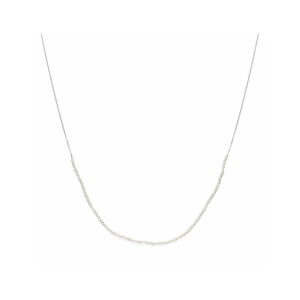 Gerhodineerd 925 zilveren collier uitgevoerd met parels van ca 2,5mm. Het collier heeft een draaglengte van 41 + 4 cm - 11114925