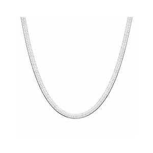 Gerhodineerd 925 zilveren collier platte slang van ca 7 mm. Het collier heeft een draaglengte van 43cm. - 11114917