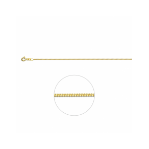 9krt Geel lengte collier, gourmetschakel, het collier heeft draaglengtes van 41, 43 + 45cm. De schakelbreedte is 1.2mm - 11116480