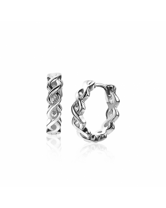 ZINZI zilveren oorringen, gerhodineerd, 13mm Infinity vorm, luxe sluiting, ZIO1265 - 11116293