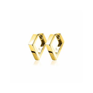 ZINZI gold plated zilveren luxe oorringen vierkante buis driehoekvorm 18x2,5mm, ZIO1684G - 11116294