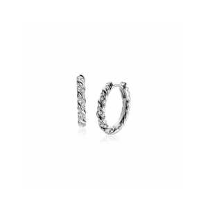 ZINZI zilveren oorringen, gedraaid 15 x 2mm witte zirconia's, ZIO2320 - 11116297