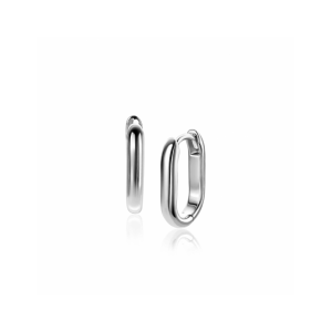ZINZI zilveren oorringen, gerhodineerd in ovale vorm met ronde buis, 16 x 12 x 3mm, ZIO2604 - 11116298