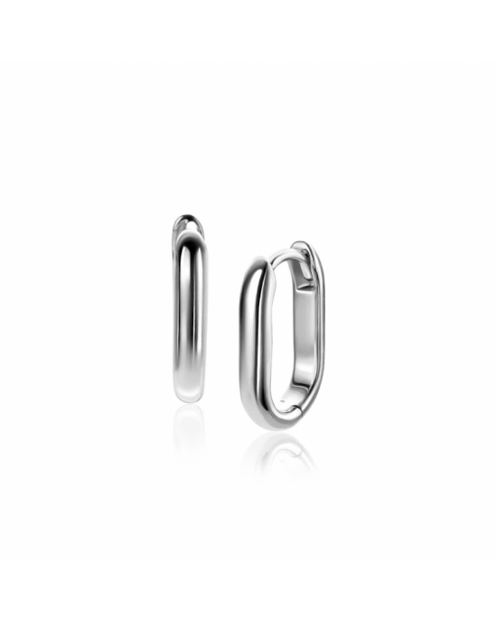 ZINZI zilveren oorringen, gerhodineerd in ovale vorm met ronde buis, 16 x 12 x 3mm, ZIO2604 - 11116298